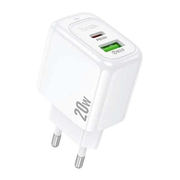 МЗП Hoco CS54A PD 20W/3A (1USB-1USB-C) white 00050 фото