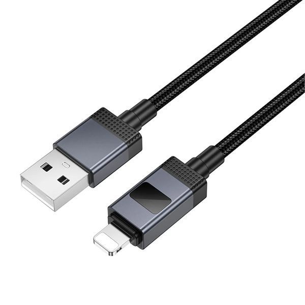 USB Cable Hoco Lightning X118 2.4A 1m black 42200 фото