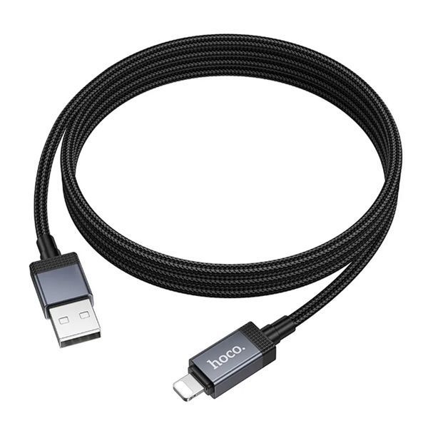 USB Cable Hoco Lightning X118 2.4A 1m black 42200 фото