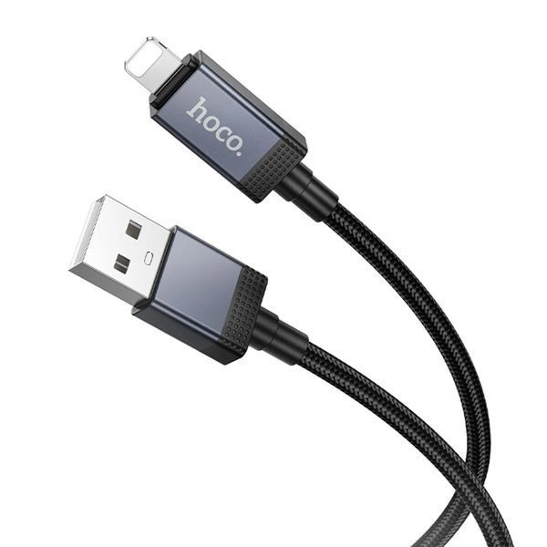 USB Cable Hoco Lightning X118 2.4A 1m black 42200 фото