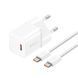 МЗП Baseus GaN5 Mini 20W (1USB-C) + cable Type-C to Type-C 100W (1m) white 00999 фото 3