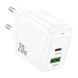 МЗП Hoco CS54A PD 20W/3A (1USB-1USB-C) white 00050 фото 2