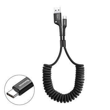 USB Cable Baseus Fish eye Spring Data Cable For Type-C 3A (1m) Black 36362 фото