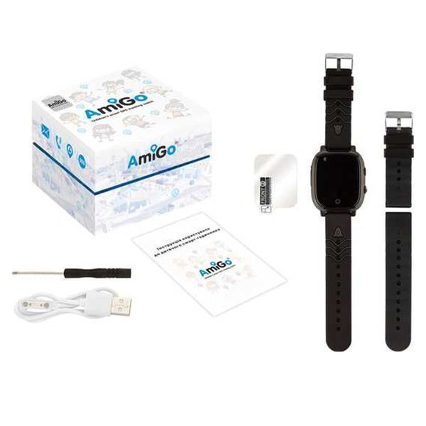 Дитячий годинник AmiGo GO 005 4G Wі-Fі Thermometer Black UA 38698 фото