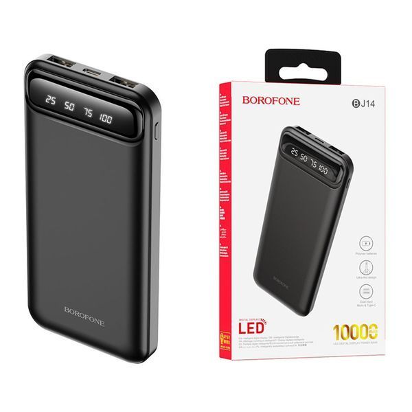 Power bank 10000 mah Borofone J14 Led black 37134 фото