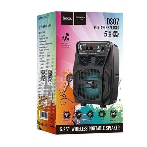 Колонка Bluetooth Hoco DS07 + микрофон black 21305 фото