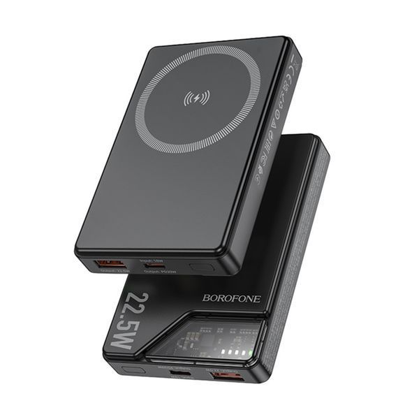Power bank 10 000 mah Borofone BJ49 Astute 22.5W+PD20W compatible magnet black 00660 фото