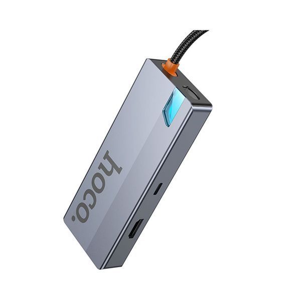 Type-C HUB Hoco HB50 5in1 (HDTV+PDF+3 USB3.0) grey 43149 фото