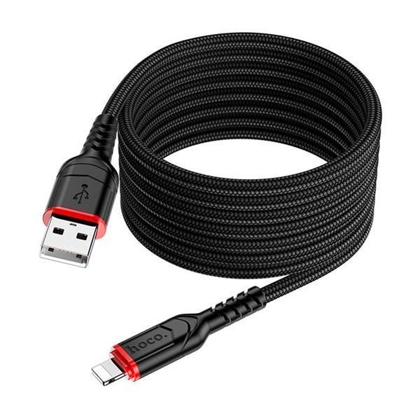 USB Cable Hoco Lightning X59 2.4A 2m black 34733 фото