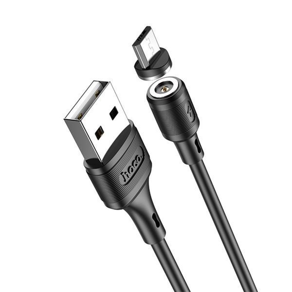 USB Cable Hoco Micro usb X52 магніт 2.4A 1m black 23767 фото