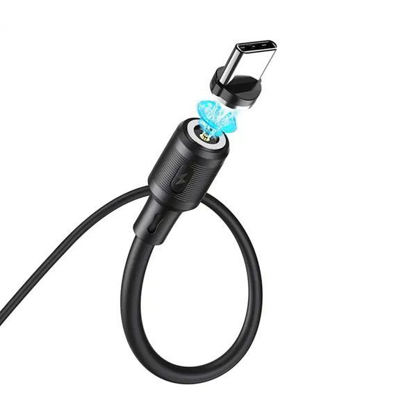 USB Cable Hoco Micro usb X52 магніт 2.4A 1m black 23767 фото