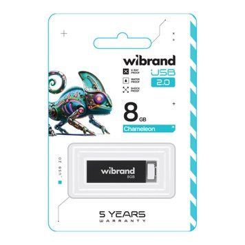 USB Flash 8 GB Wibrand Chameleon Black UA 23617 фото