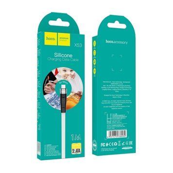 USB Cable Hoco Micro usb X53 2.4A 1m white 28686 фото