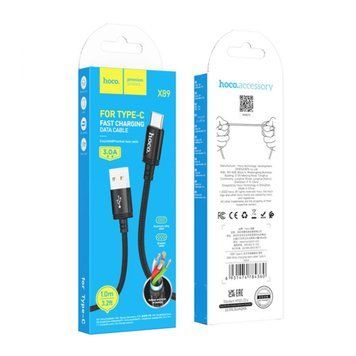 USB Cable Hoco Type-C X89 3A 1m black 31737 фото