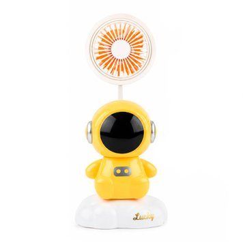 Вентилятор з акумулятором+точилка для олівців FAN Y6 yellow 47285 фото