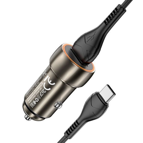 АЗП Hoco Z46A 20W/3A QC3.0 (1USB) + cable Type-C black 41985 фото