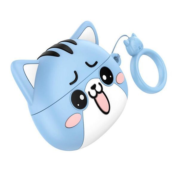 Навушники AirPods Pro Hoco EW48 white + case cat blue 33555 фото