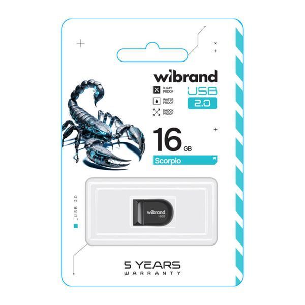 USB Flash 16 GB Wibrand Scorpion Black 23629 фото