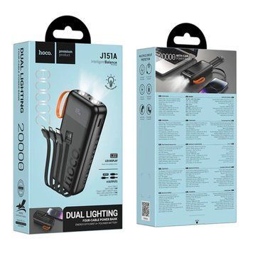 Power bank 20 000 mAh Hoco J151A PD20W+QC3.0 22.5W 4 cables black 45621 фото