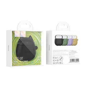 Навушники AirPods Hoco EW45 white + case cat black 06533 фото