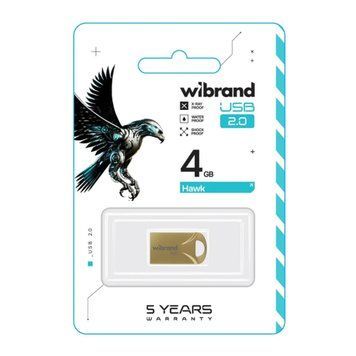 USB Flash 4 GB Wibrand Hawk Gold UA 31557 фото
