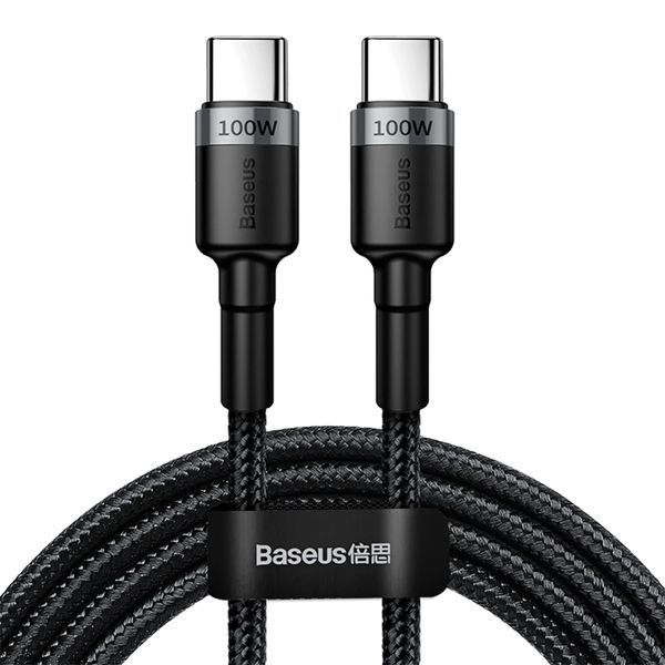 Cable Baseus Cafule Flash Charging Type-C to Type-C PD 2.0 100W (2m) gray/black 07130 фото
