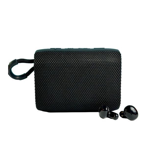 Колонка Bluetooth JEQANG JB-G46 з бездротовими навушниками black 36961 фото