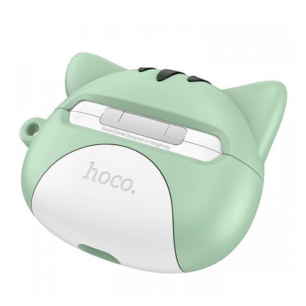Навушники AirPods Pro Hoco EW48 white + case cat green 33556 фото