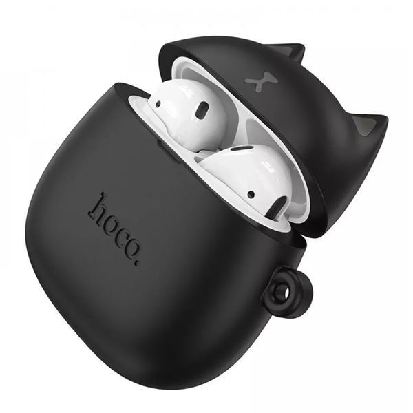 Навушники AirPods Hoco EW45 white + case cat black 06533 фото