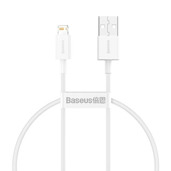 USB Cable Baseus Silky Series Fast Charging Lightning 2.4A (2m) white 46394 фото