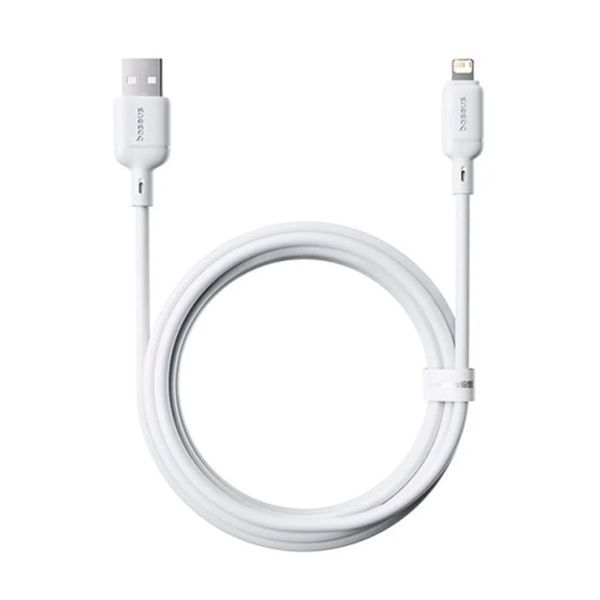 USB Cable Baseus Silky Series Fast Charging Lightning 2.4A (2m) white 46394 фото