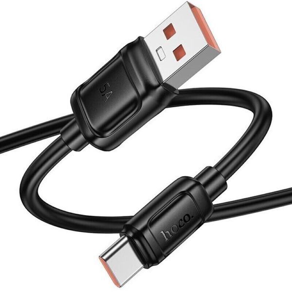 USB Cable Hoco Type-C X115 5A 100W 1m black 42776 фото