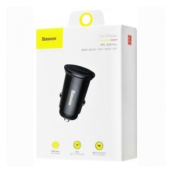 АЗП Baseus Circular Plastic PD3.0 QC4.0 30W (USB/USB-C) black 24898 фото