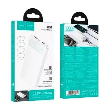Power bank 10 000 mAh Hoco J154 PD22,5W+QC3.0 Display white 44858 фото