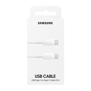 USB Cable SAMSUNG Type-C to Type-C 5A 1m white 44499 фото