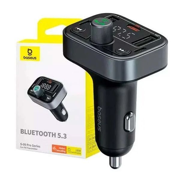 FM трансмістер Baseus BluetoothS-09 black 18345  фото