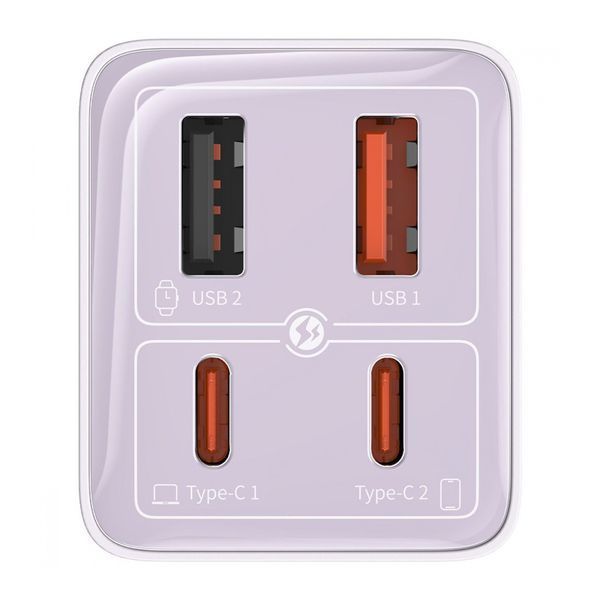МЗП Baseus GaN6 Pro Fast Charger 2 Type-C + 2 USB 65W purple 27191 фото