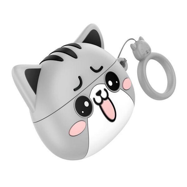 Навушники AirPods Pro Hoco EW48 white + case cat silver 33557 фото