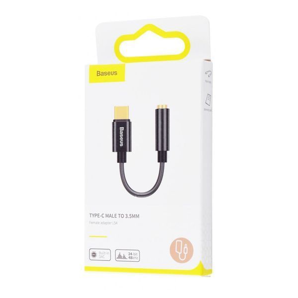 Перехідник AUX Baseus L54 Type-C to 3.5mm black 29828 фото