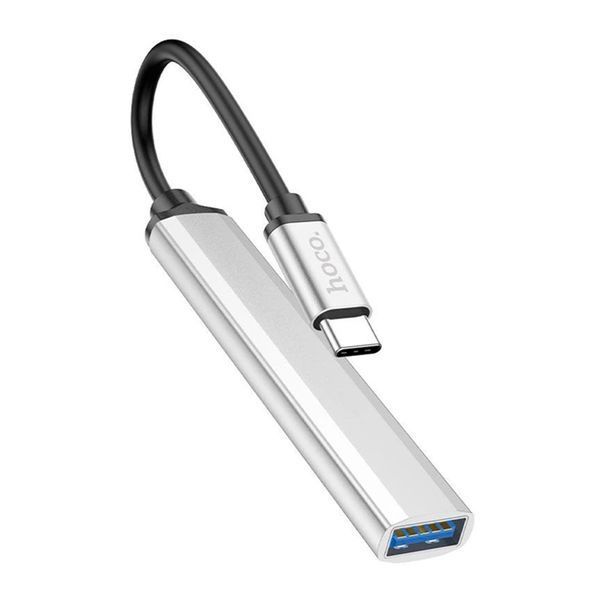 Type-C HUB Hoco HB26 4in1 (TypeC-USB-USB) silver 46481 фото