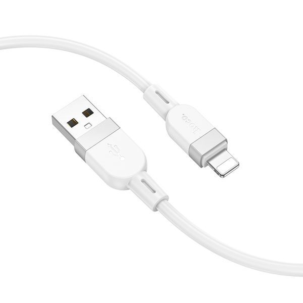 USB Cable Hoco Lightning X109 2.4A 1m white 42069 фото