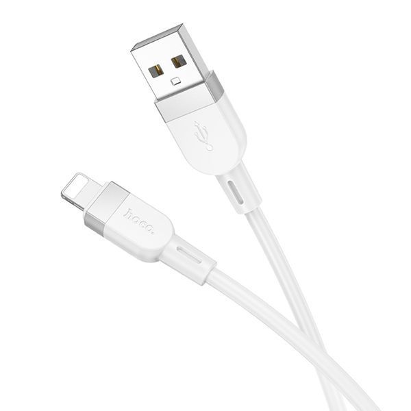 USB Cable Hoco Lightning X109 2.4A 1m white 42069 фото