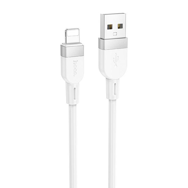 USB Cable Hoco Lightning X109 2.4A 1m white 42069 фото