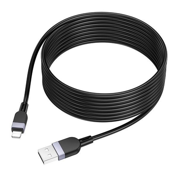 USB Cable Hoco Lightning X109 2.4A 3m black 39676 фото