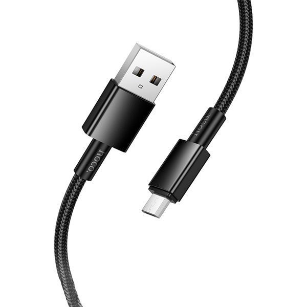 USB Cable Hoco Micro usb X119 2.4A 1m black 42205 фото