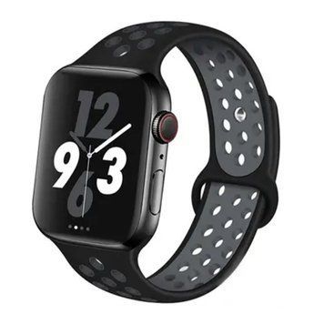 Ремінець Apple watch 42/44/45mm sport grey-black 35594 фото