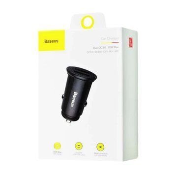 АЗП Baseus Circular Plastic QC 3.0 30W 2USB black UA 24899 фото