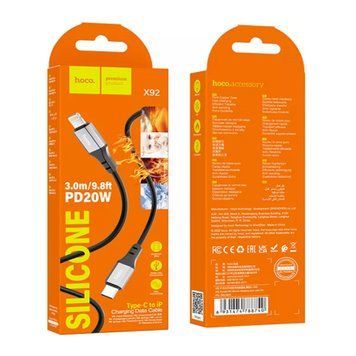 Cable Hoco Type-C to Lightning X92 3A 3m black 37284 фото