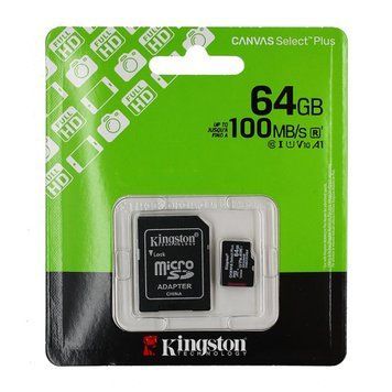MicroSD 64GB Kingston Canvas Select Plus A1 Gen3 UHS-1 100R Class 10 UA 44242 фото