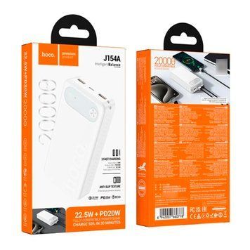Power bank 20 000 mAh Hoco J154 PD22,5W+QC3.0 Display white 44859 фото